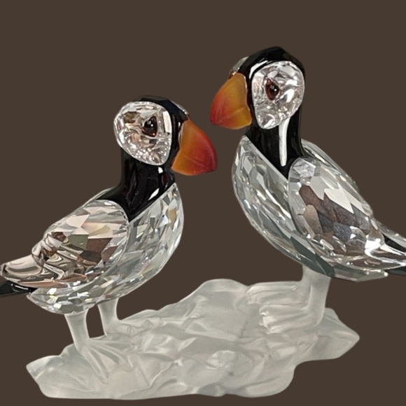 SWAROVSKI CRYSTAL A7621 Puffins Pair 261643 In Original Box - Picture 2 of 5